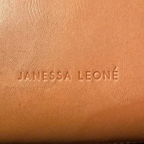 JANESSA LEONE Joan Suede & Leather Crossbody Satchel Bag in Camel Brown/Tan - Picture 6 of 12